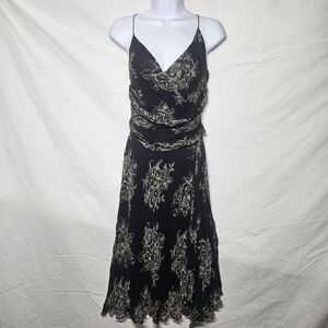 Vintage 90s y2k whimsigoth gothic silk midi dress